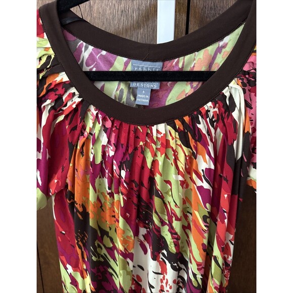 Rabbit Rabbit Rabbit Designs Midi Dress Scoop Neckline Multi Color Adrenaline 6 - Picture 4 of 6